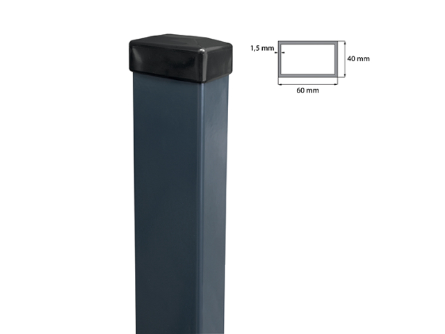 Jeklový sloupek ZnPVC RAL 7016 40x60x2250mm
